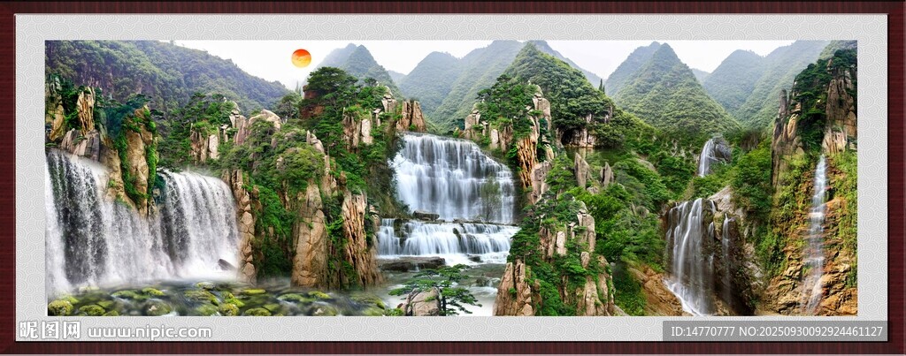 招财山水画 