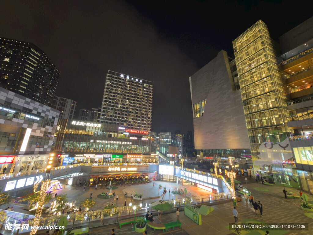 城市璀璨夜景活力街区