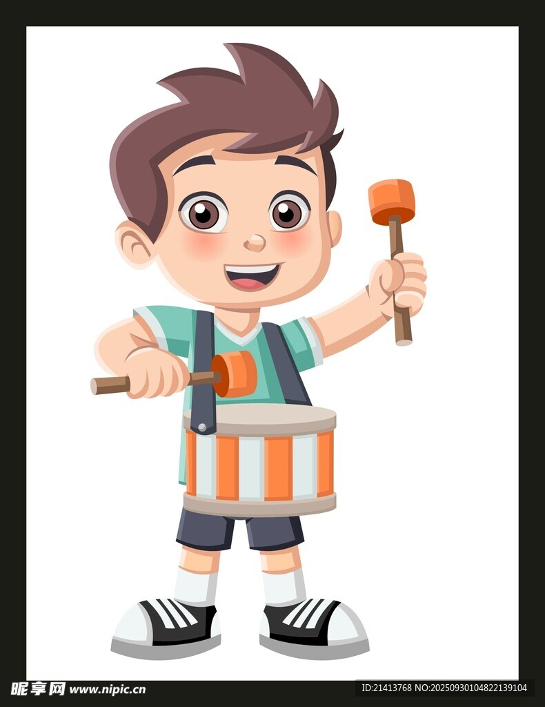 快乐打鼓小男孩