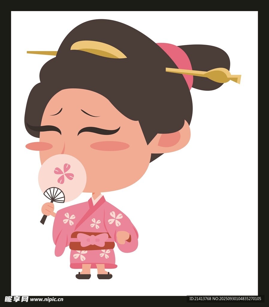 可爱古风少女吹泡泡