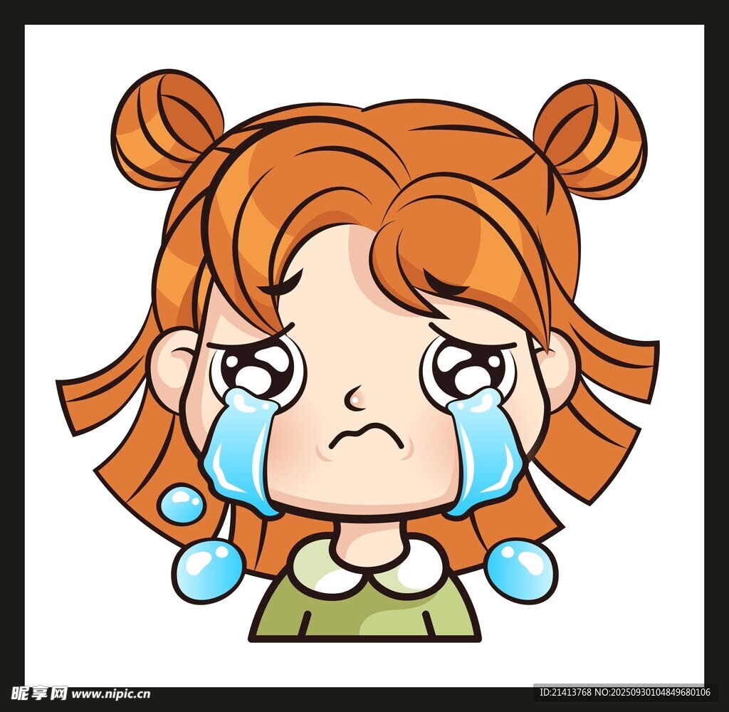 哭泣的双马尾女孩
