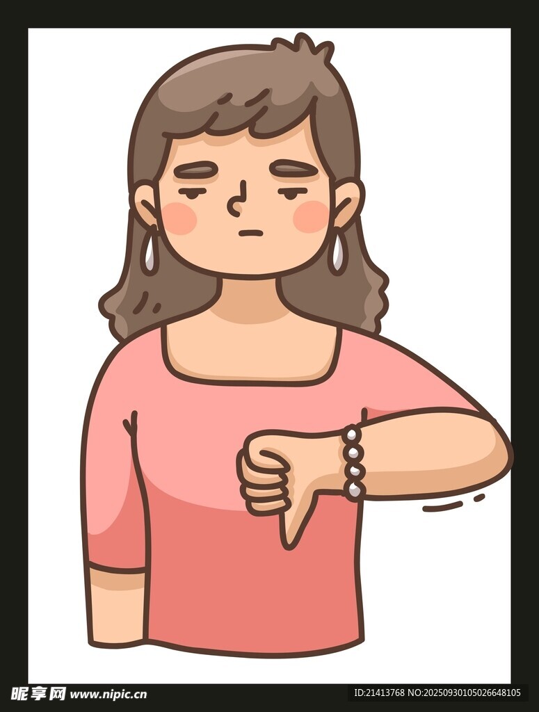女孩展示手腕面露不悦