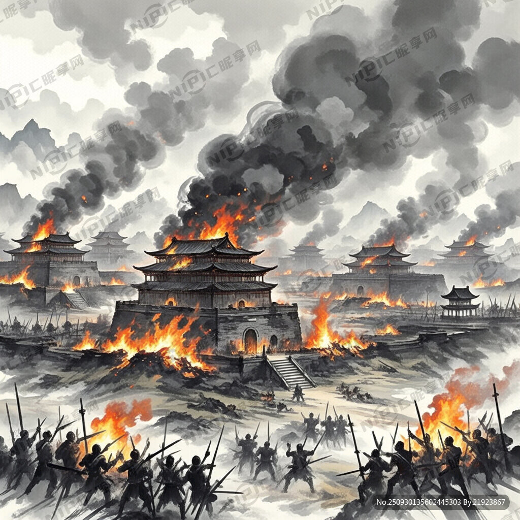 中国古代 战场 着火 战火