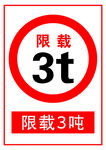 限载3吨交通标识