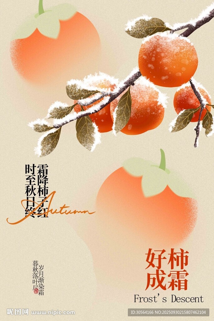 霜降节气传统活动海报