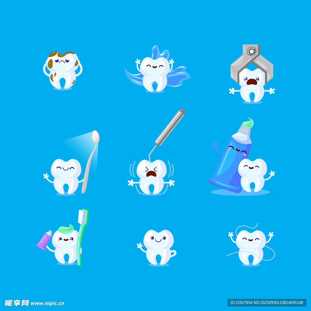 牙齿卡通形象