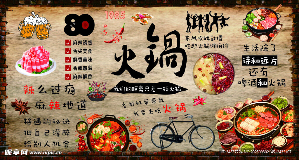 火锅墙贴