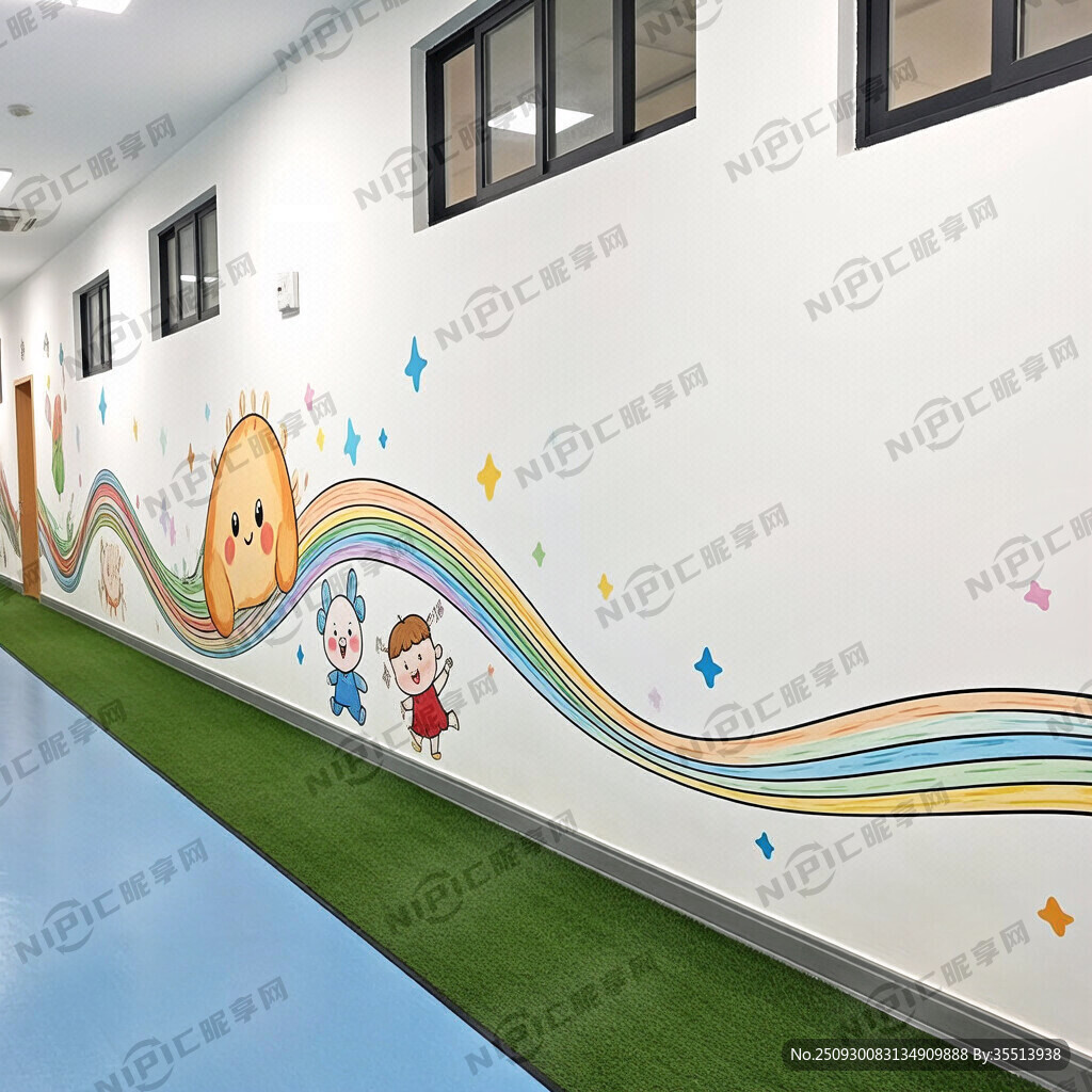 托育中心院墙整体喷绘 卡通类