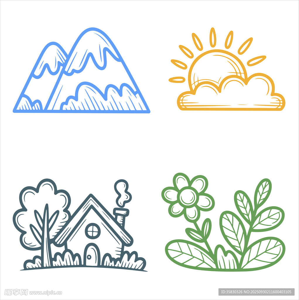 自然风景元素图标
