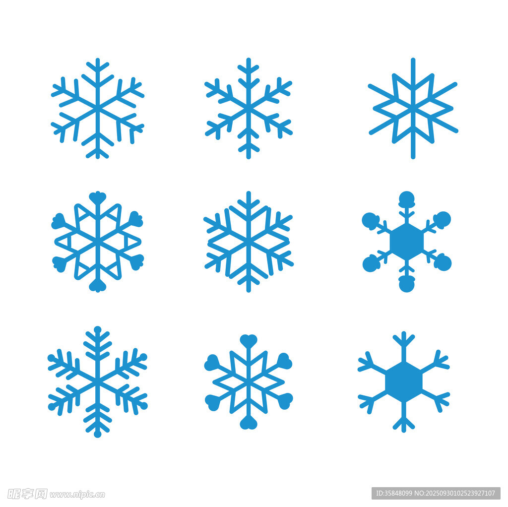 蓝色雪花图案