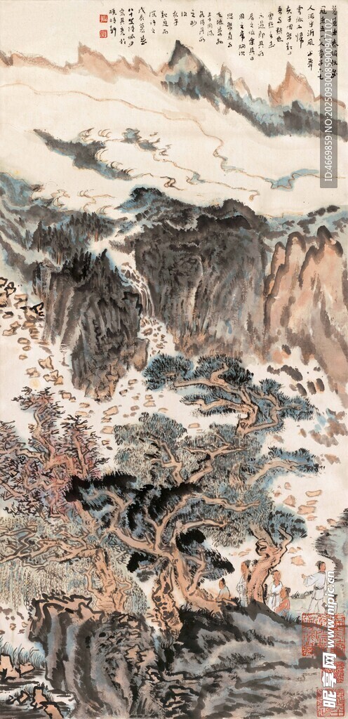 水墨山水国画意境图