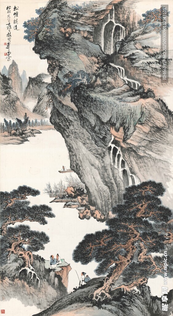 水墨山水国画意境图