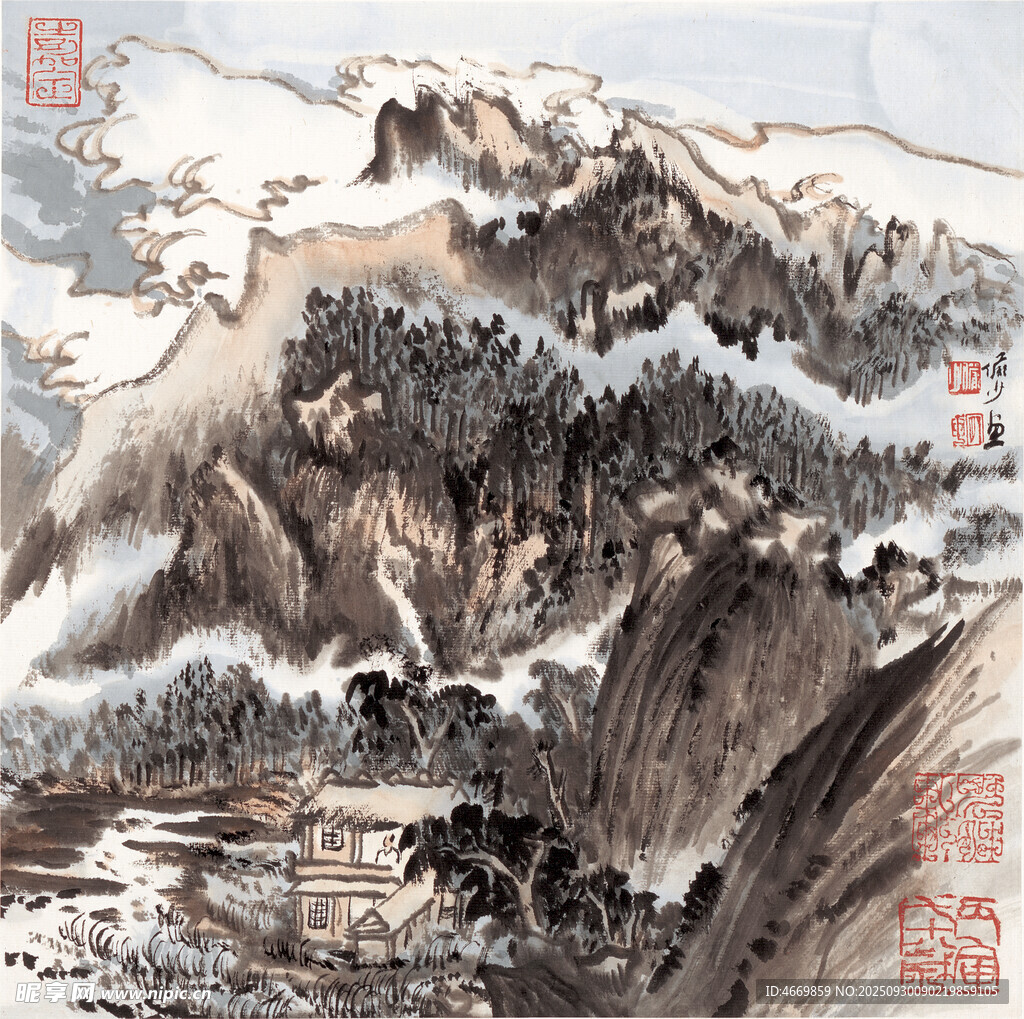 水墨山川图