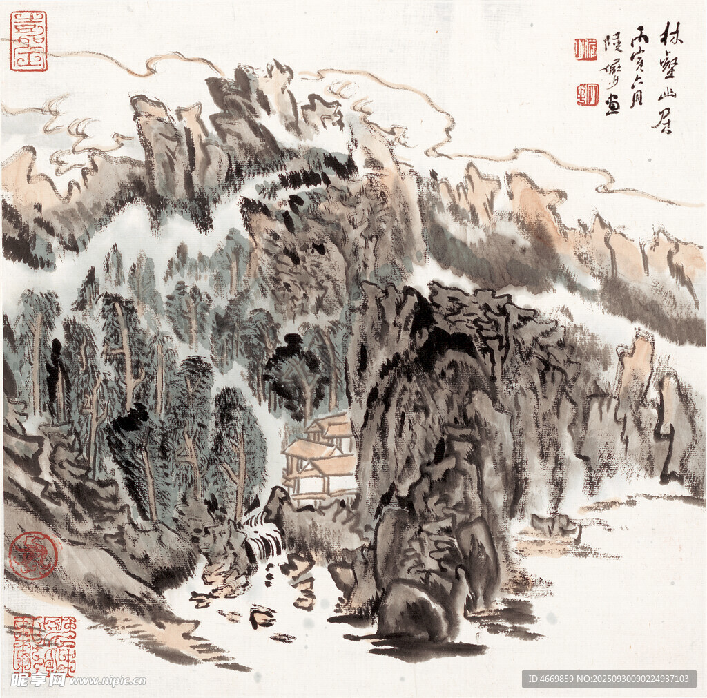 水墨山水国画景观