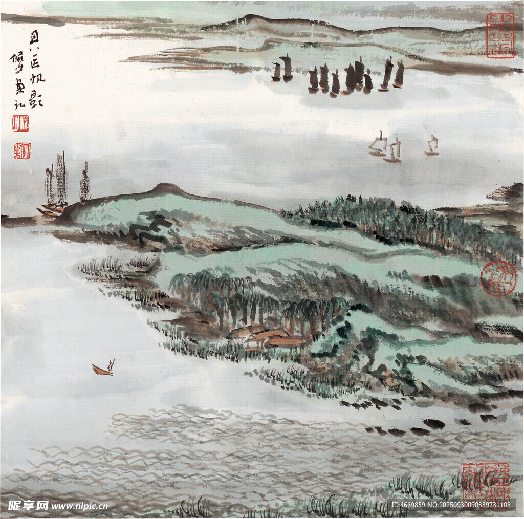 水墨江山图