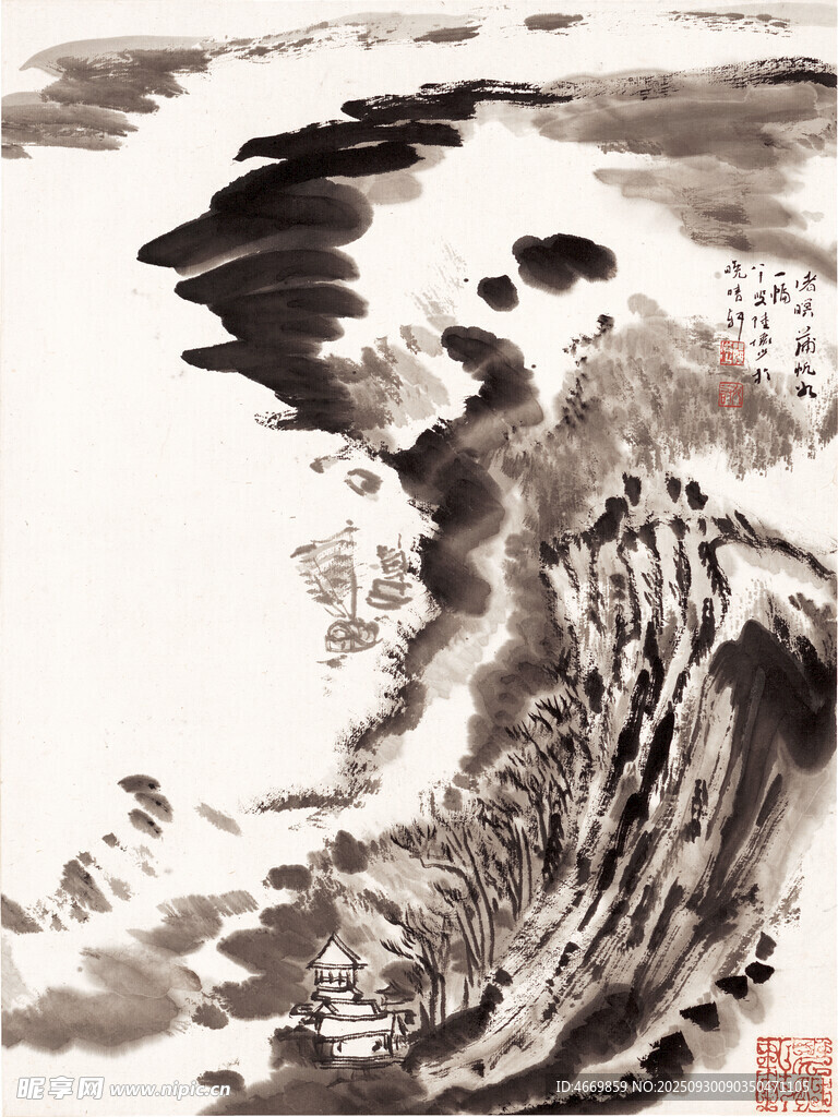 水墨山水图