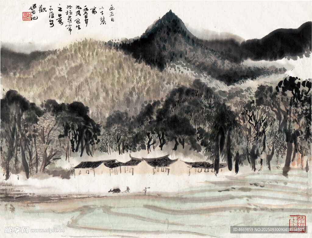 水墨山水间的静谧景致
