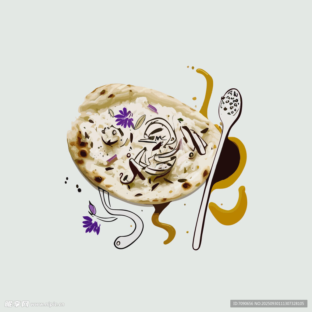 美味面食插画