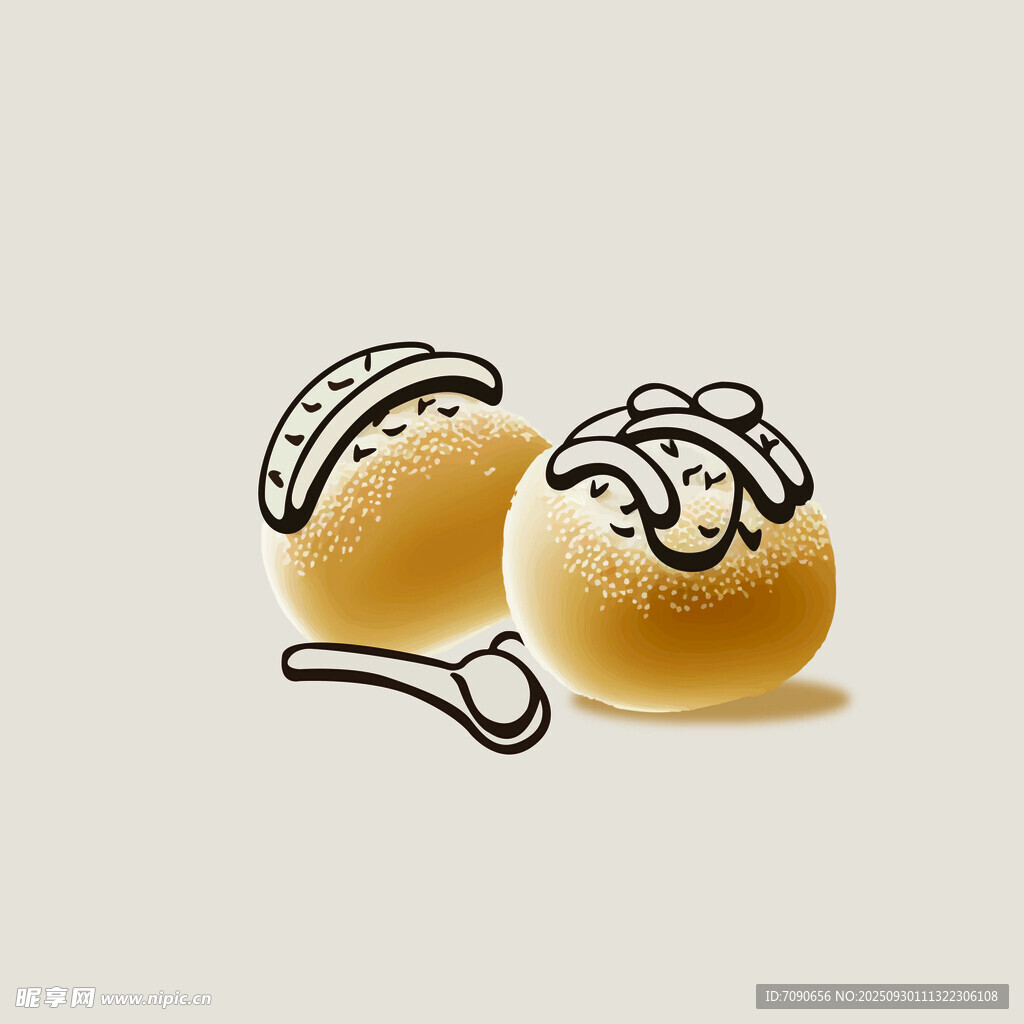 美味双球甜点