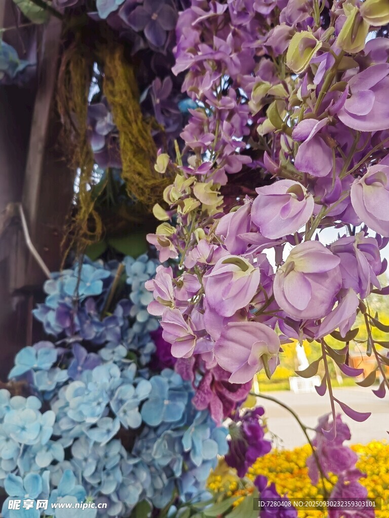 多彩花卉组合装饰