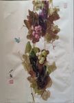 水墨葡萄画作