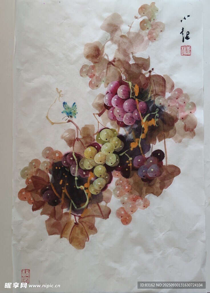 水墨葡萄图