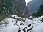 雪覆山间路 景致如画