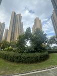 城市中绿意盎然的高楼景观