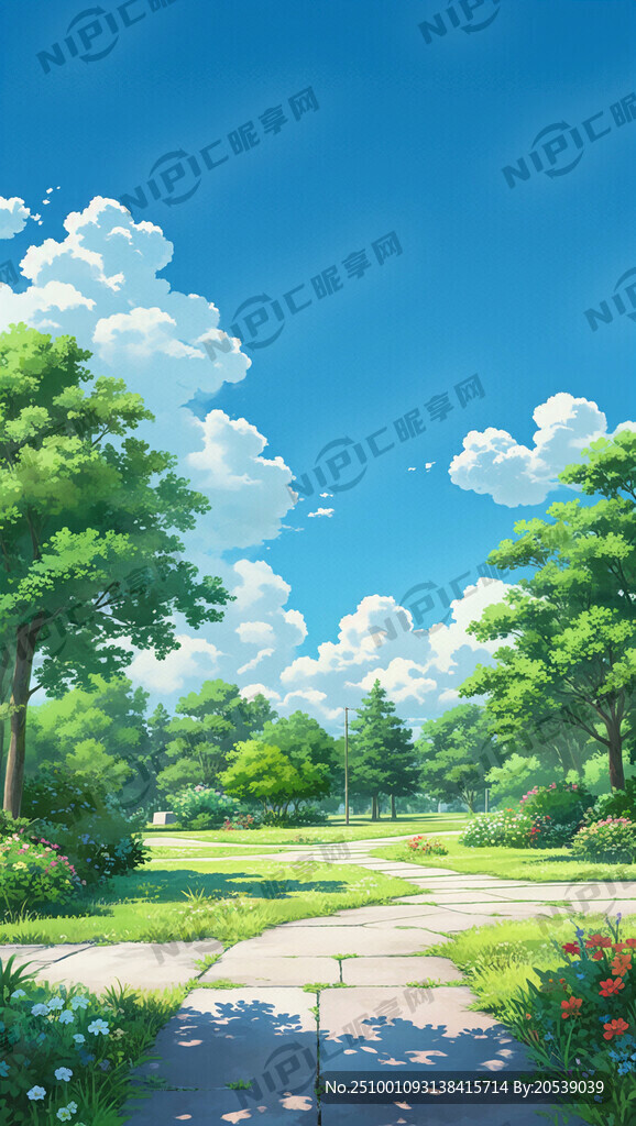 设计一款包含公园的简洁时尚背景