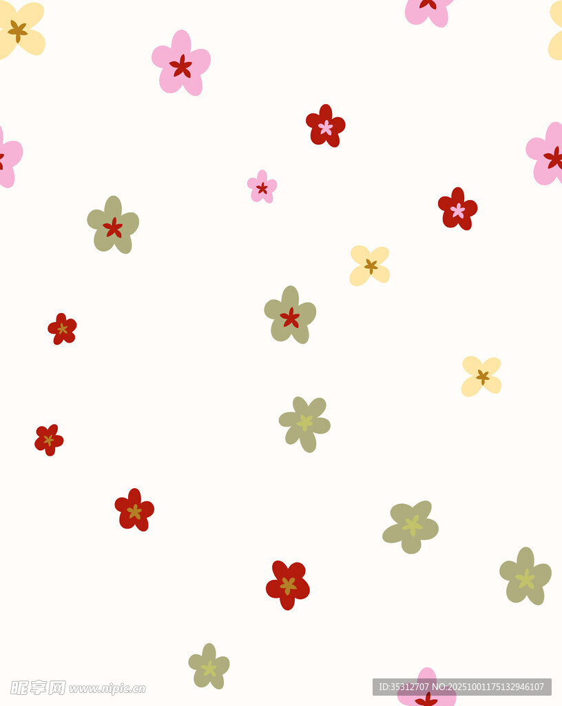 多彩小花无缝图案背景