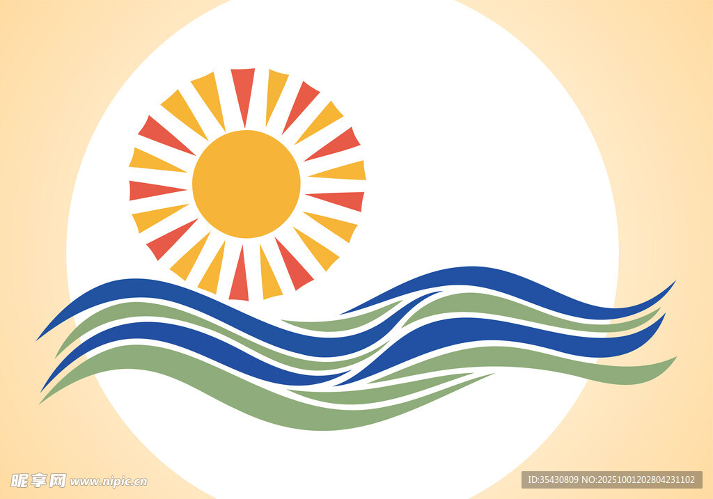 阳光海浪图标
