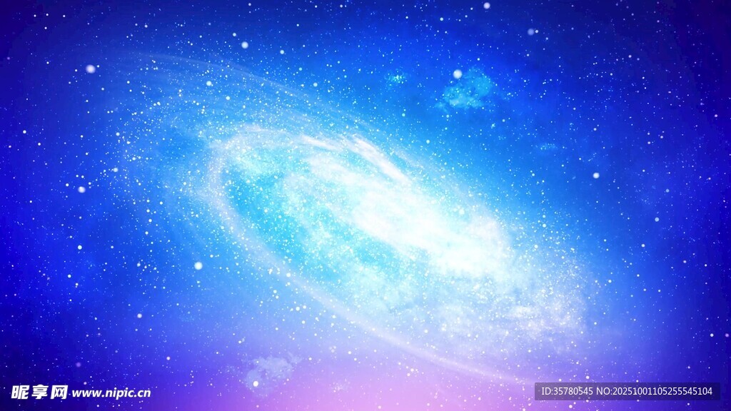 梦幻蓝色星系宇宙景观