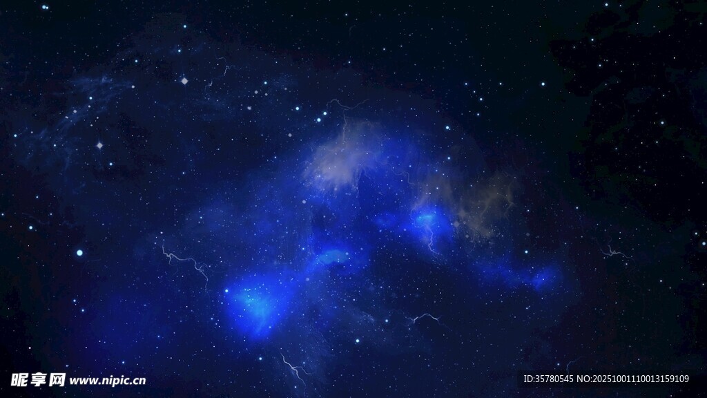 梦幻蓝色星云宇宙景象