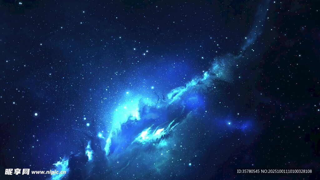 梦幻蓝色星云宇宙景象