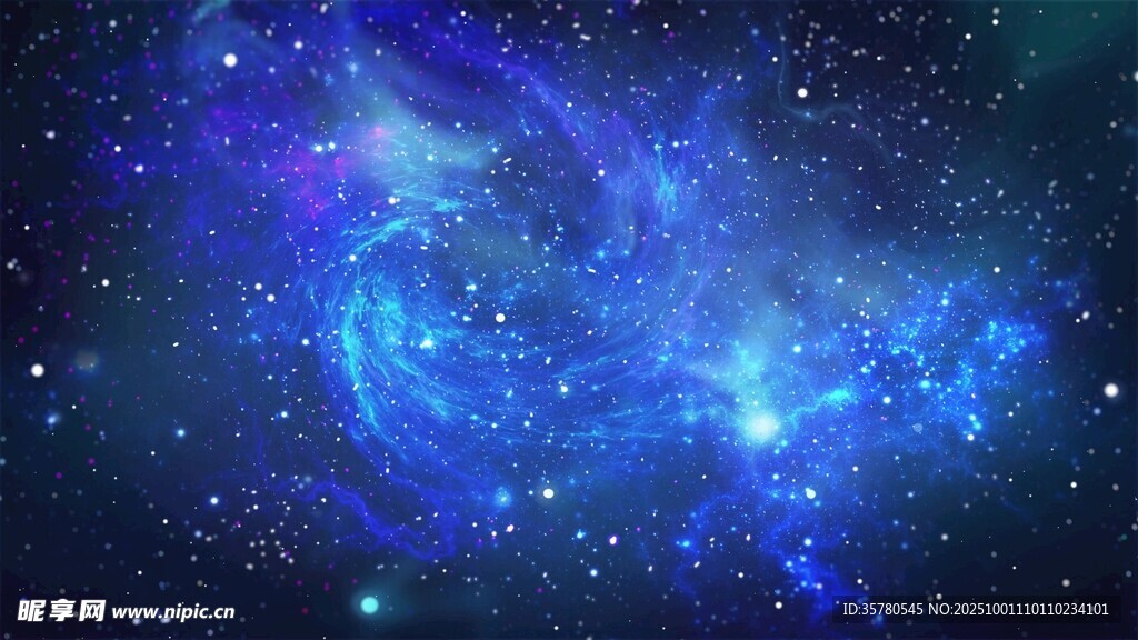 梦幻蓝色星云宇宙景象