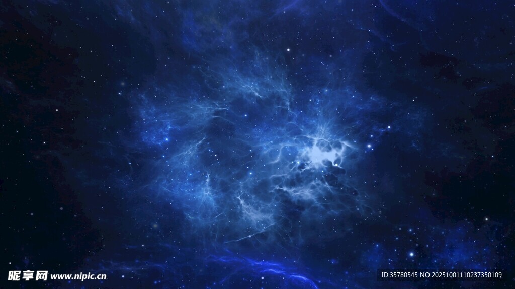 梦幻深邃的蓝色星空