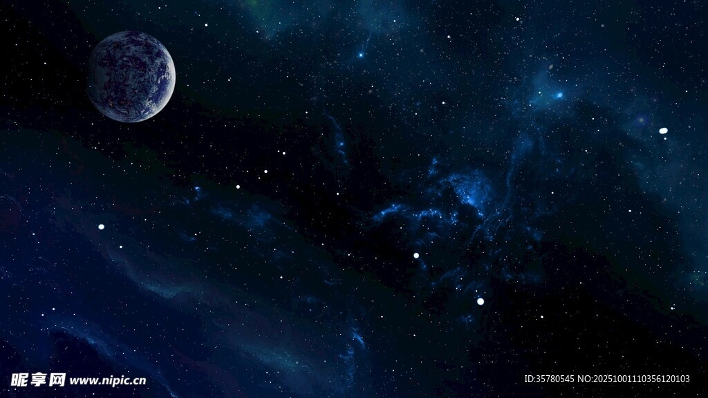梦幻星空下的神秘月亮