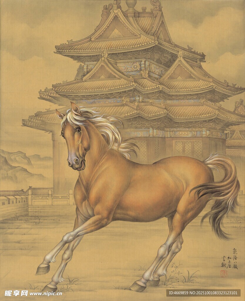 古风骏马图
