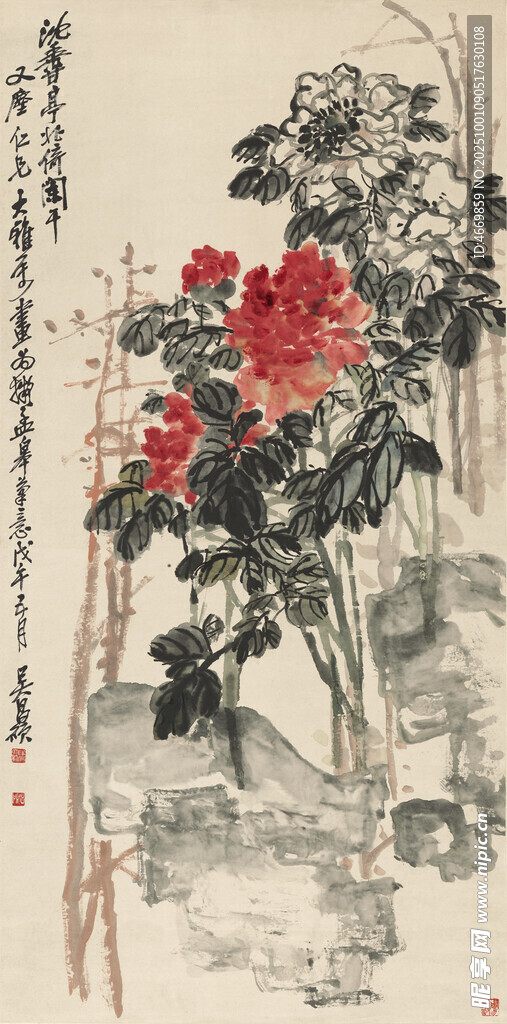 国画牡丹图
