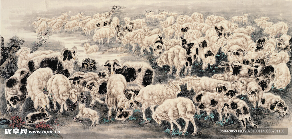 草原牧群图
