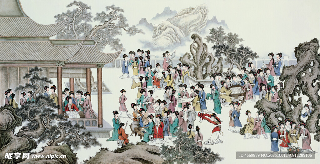 古代群像场景图