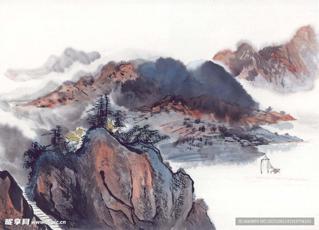 水墨山水间的壮丽景致