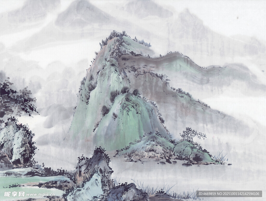 水墨山水间的诗意景致