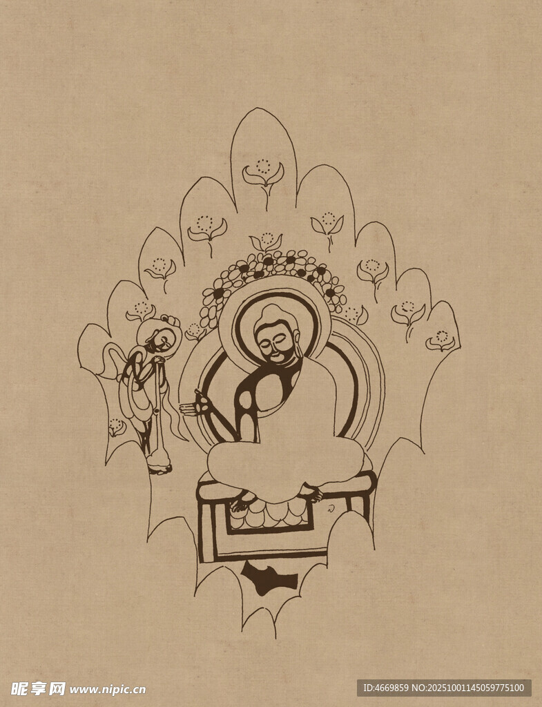 传统风格神秘图案插画
