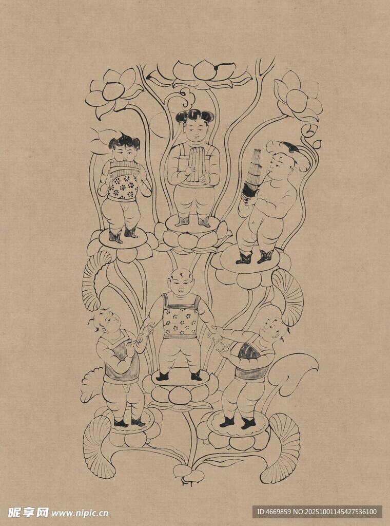 传统风格神兽图案插画