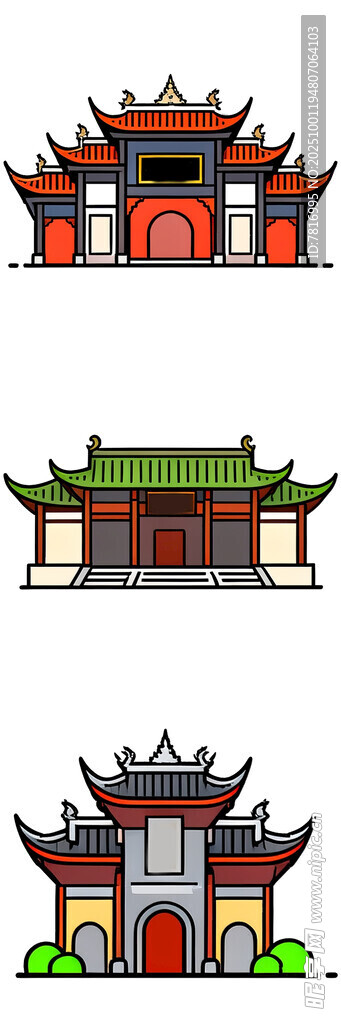 中式传统建筑图案集合