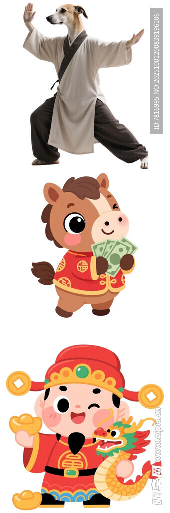 传统角色形象多样卡通造型