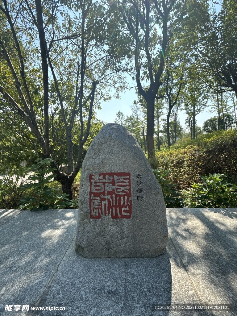 刻字石碑立于林间