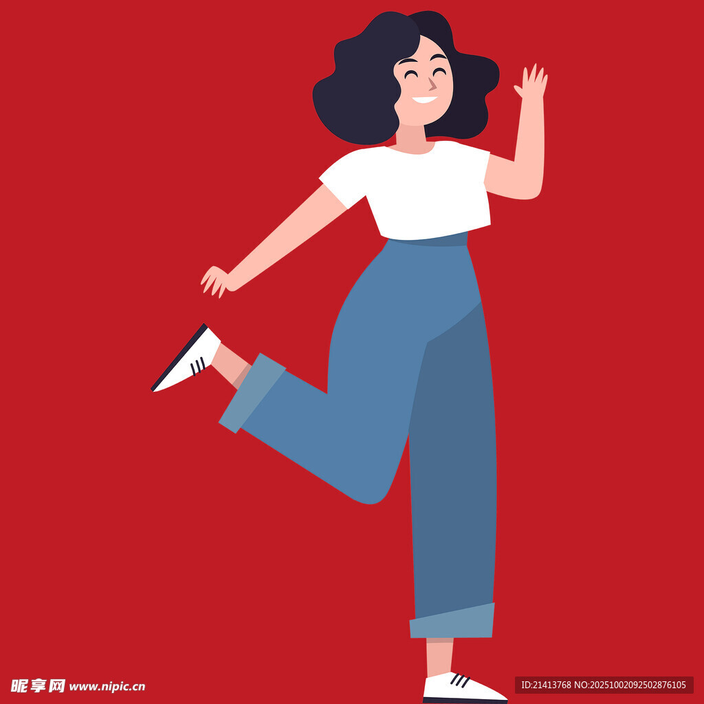 奔跑的活力女性