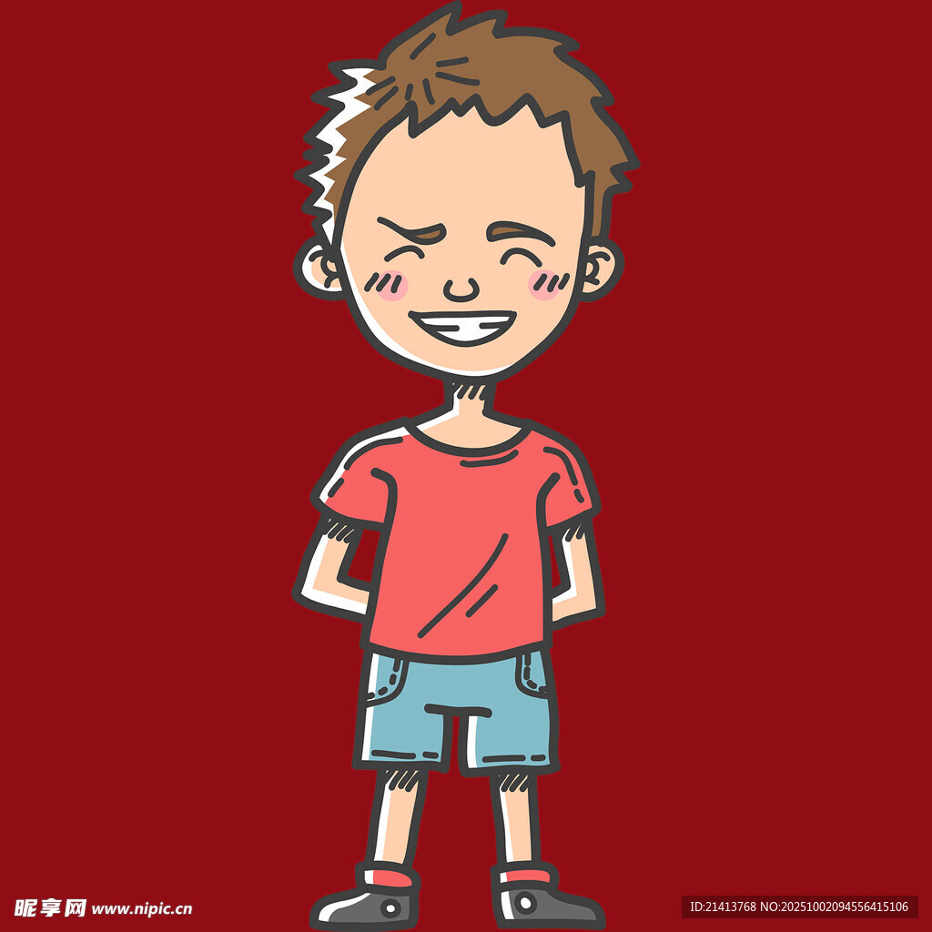 皱眉男孩卡通形象